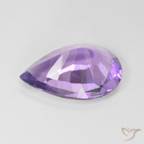 Améthyste Violet moyen naturelle En forme de poire, 5.39 ct, VVS