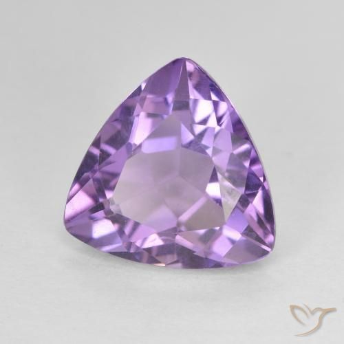 Améthyste Violet Rosâtre naturelle Trillion, 2.96 ct, VVS-VS
