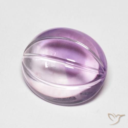 Améthyste Violet rosâtre léger naturelle ovale, 7.81 ct, Transparent