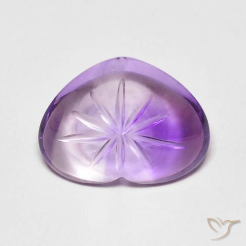 5.99ct Naturel Violet moyen Améthyste, Cœur, Transparent