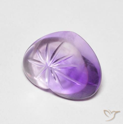 Améthyste Violet moyen naturelle Cœur, 5.99 ct, Transparent