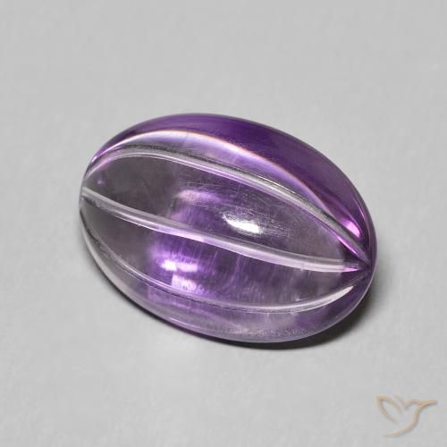 Améthyste Violet violacé naturelle ovale, 6.26 ct, Transparent