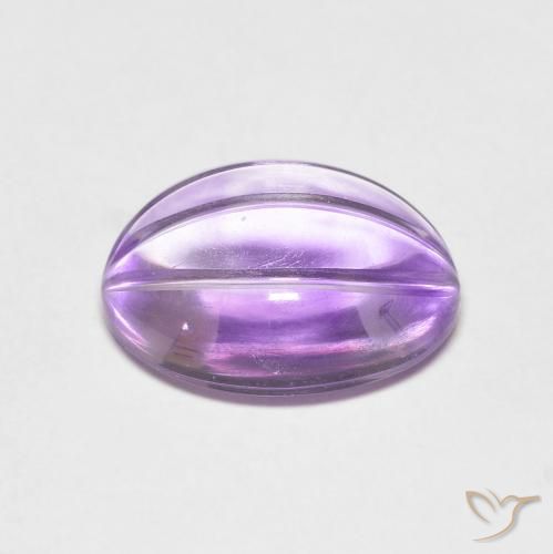 Améthyste Violet Iris naturelle ovale, 5.71 ct, Transparent