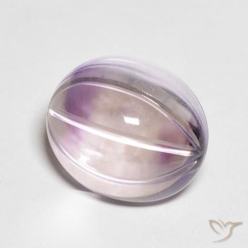 Améthyste Violet iris léger naturelle ovale, 5.44 ct, Transparent