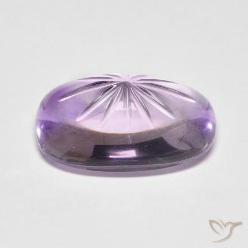 Améthyste Violet moyen naturelle ovale, 7.48 ct, Transparent