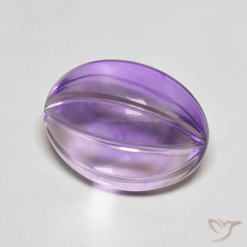 Améthyste Violet foncé naturelle ovale, 5.39 ct, Transparent