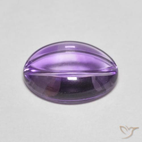 Améthyste Violet foncé naturelle ovale, 5.39 ct, Transparent