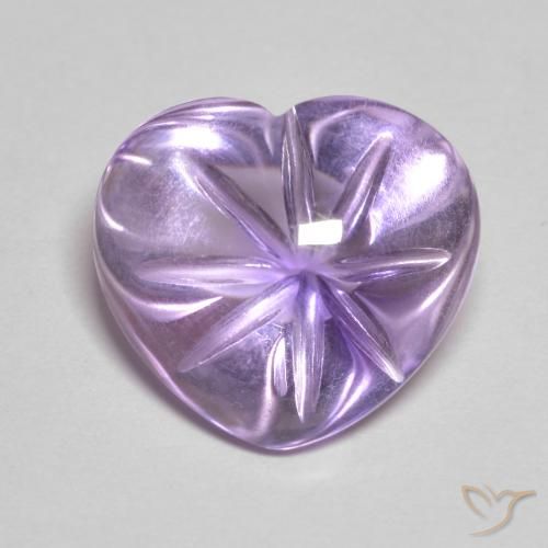 Améthyste Violet Rosâtre naturelle Cœur, 6.37 ct, Transparent