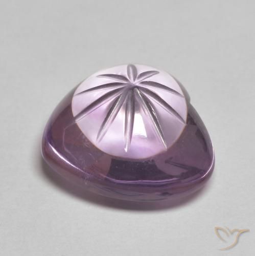 Améthyste Violet moyen naturelle Cœur, 6.81 ct, Transparent