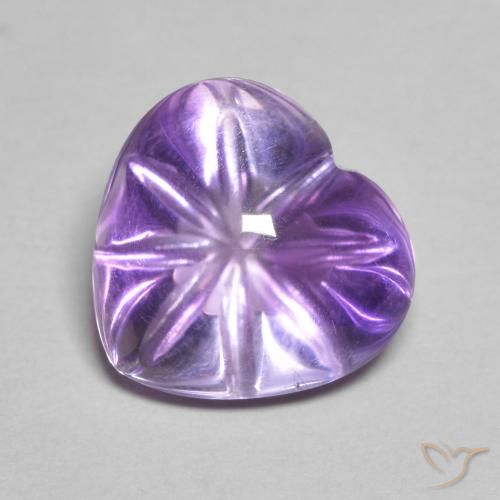 3.90ct Naturel Teinte violet profond Améthyste, Cœur, Transparent