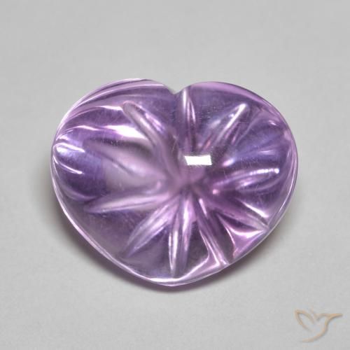 6.76ct Naturel Violet Rosâtre Améthyste, Cœur, Transparent