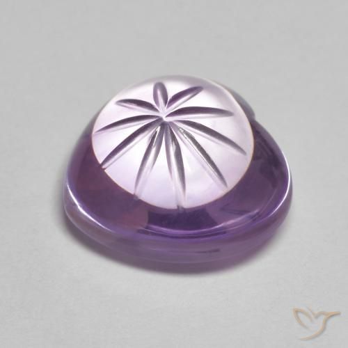 Améthyste Violet iris profond naturelle Cœur, 5.78 ct, Transparent