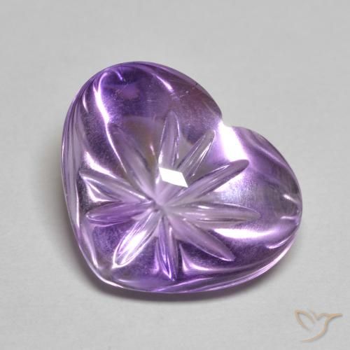 5.94ct Naturel Violet moyen Améthyste, Cœur, Transparent
