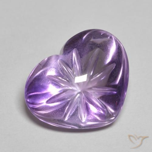 Améthyste Violet moyen naturelle Cœur, 5.94 ct, Transparent