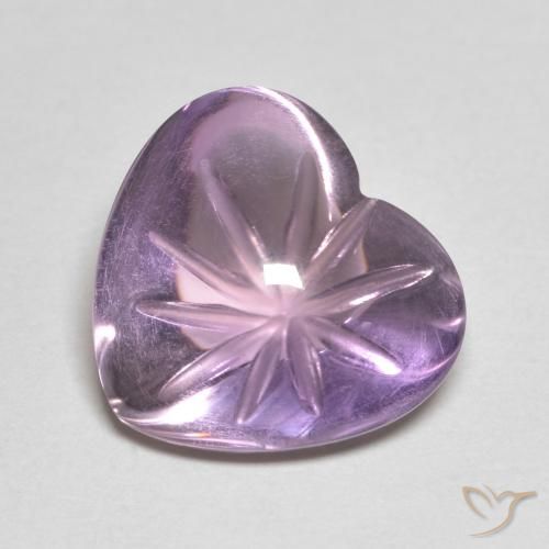 5.85ct Naturel Violet Rosâtre Améthyste, Cœur, Transparent