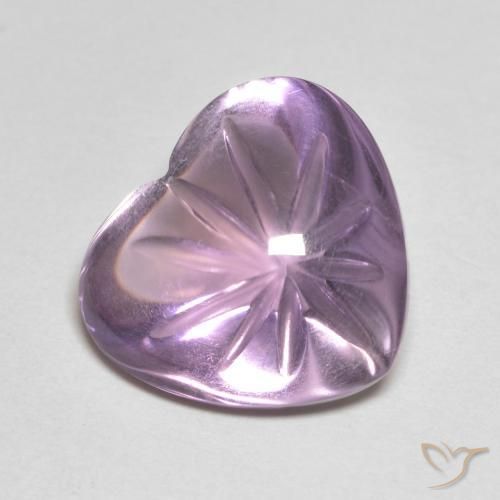 Améthyste Violet Rosâtre naturelle Cœur, 5.85 ct, Transparent
