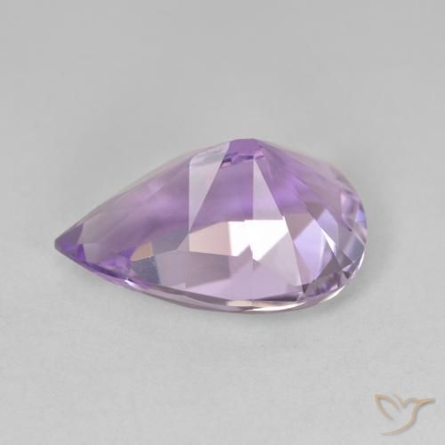 Améthyste Medium Light Purplish-Violet naturelle En forme de poire, 4.86 ct, VVS