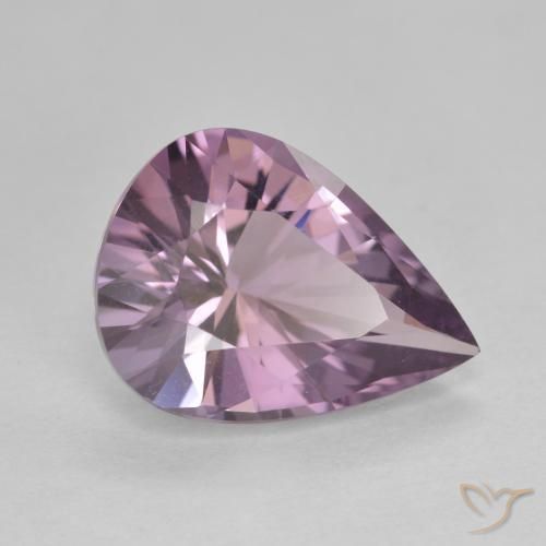 Améthyste Violet grisâtre naturelle En forme de poire, 4.46 ct, VVS