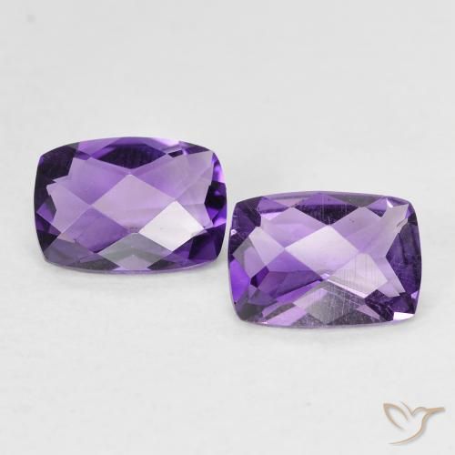 Achetez naturel 1.56ct Violet foncé Améthyste gems, Coupe coussin, En provenance Brésil chez GemSelect. En stock, livraison internationale!