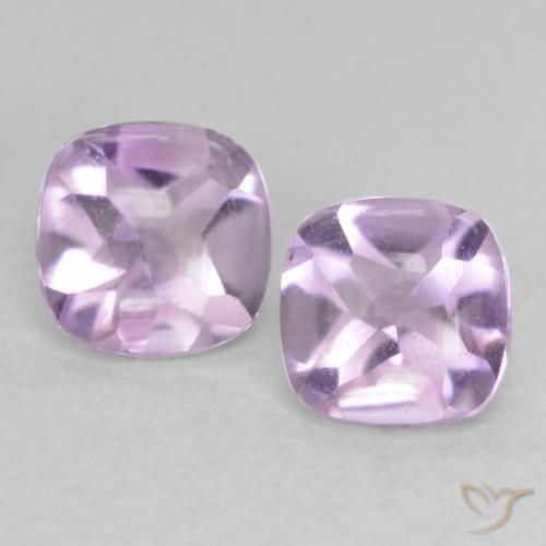 1.05ctw Naturel Violet clair Améthyste, Coussin, Transparent