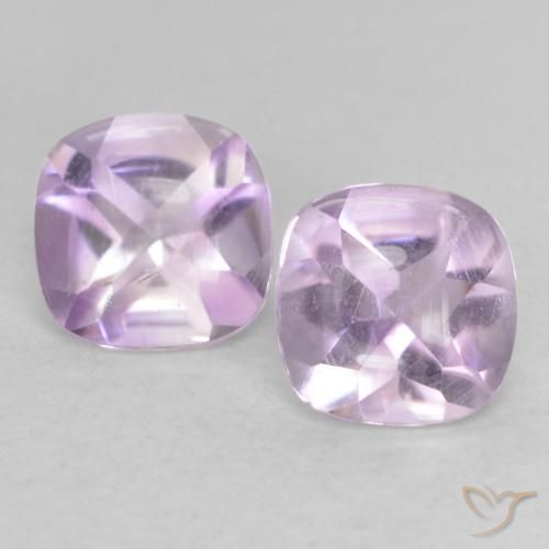 1.04ctw Naturel Violet clair Améthyste, Coussin, Transparent
