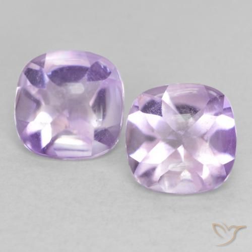 1.04ctw Naturel Violet clair Améthyste, Coussin, Transparent