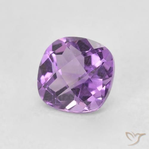 Améthyste Violet vif naturelle Coupe coussin, 0.55 ct, VVS
