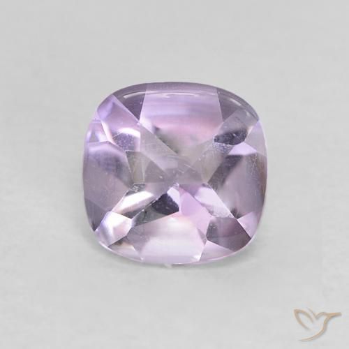 0.56ct Naturel Violet Rosâtre Améthyste, Coussin, Transparent