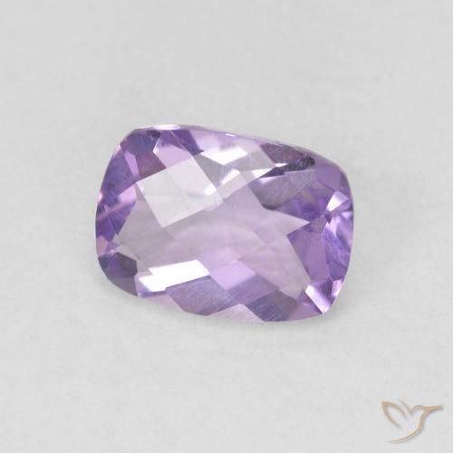 Améthyste Violet moyen naturelle Coussin, 0.85 ct, VVS