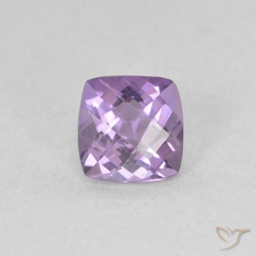 Améthyste Violet Rosâtre naturelle Coussin, 0.48 ct, VVS