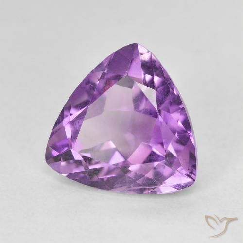 Améthyste Violet Rosâtre naturelle Trillion, 2.92 ct, VVS-VS