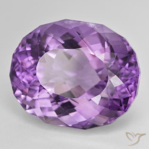 Améthyste Violet violacé naturelle ovale, 37.96 ct, VVS-VS