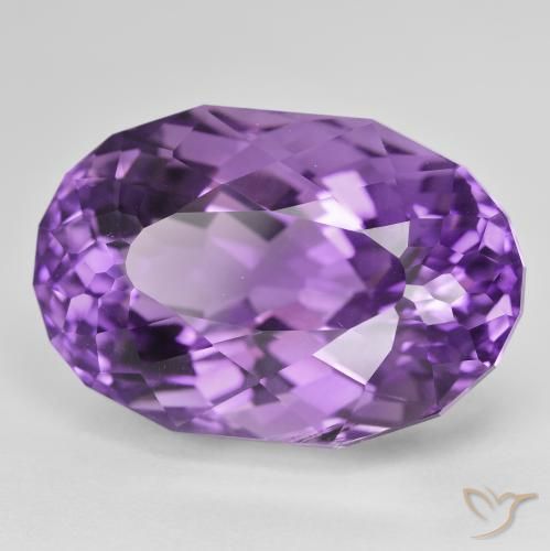 Améthyste Violet intense naturelle ovale, 31.99 ct, VVS-VS
