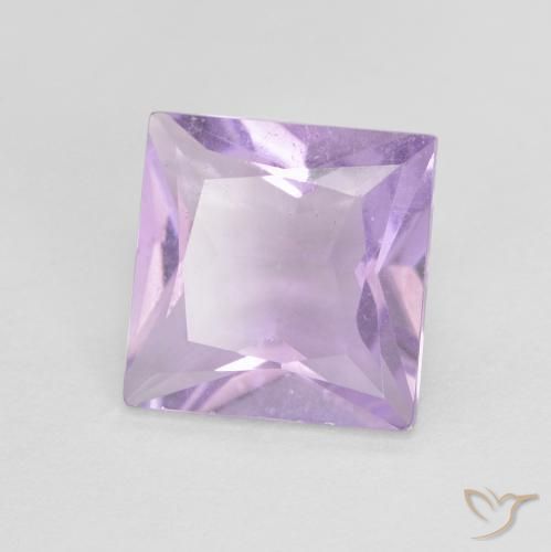 Améthyste Violet Rosâtre naturelle Carré, 1.21 ct, VS