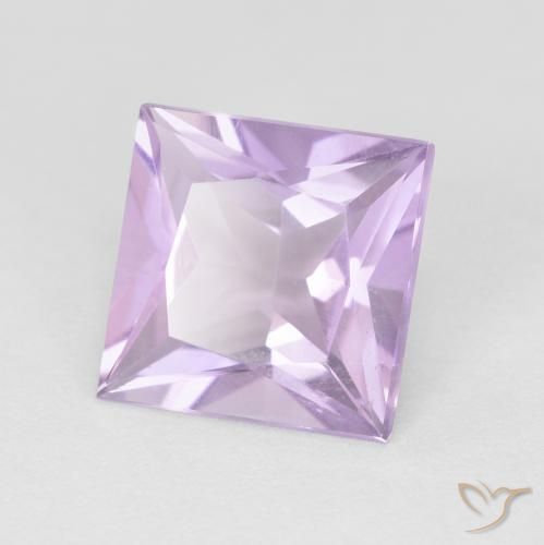 Améthyste Violet rosâtre léger naturelle Carré, 1.84 ct, VS