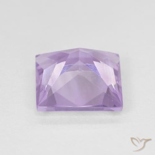 Améthyste Violet rosâtre léger naturelle Carré, 1.84 ct, VS