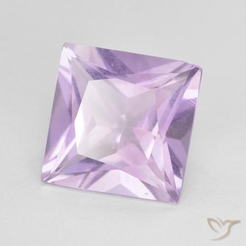Améthyste Violet rosâtre léger naturelle Carré, 2.08 ct, VS
