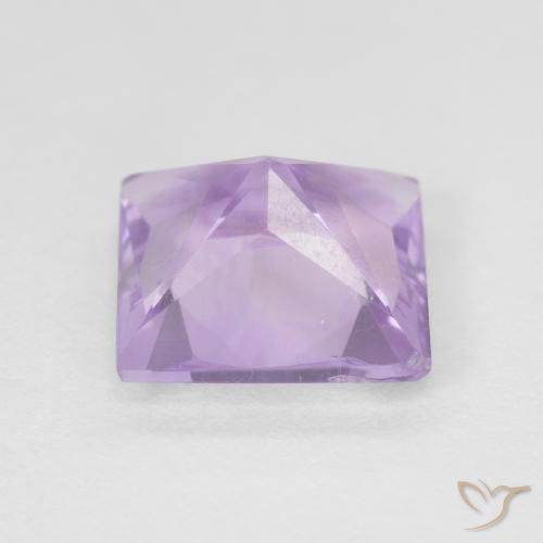 Améthyste Violet rosâtre léger naturelle Carré, 2.08 ct, VS