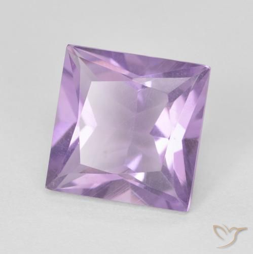 Améthyste Violet rosâtre léger naturelle Carré, 2.35 ct, VVS