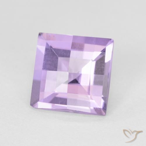 Améthyste Violet rosâtre léger naturelle Carré, 1.38 ct, VVS-VS