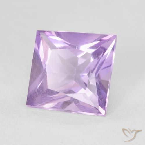 Améthyste Violet rose moyen naturelle Carré, 1.55 ct, VVS