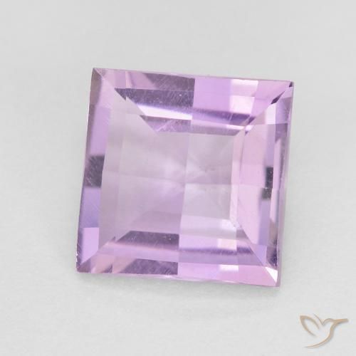 Améthyste Violet rosâtre léger naturelle Carré, 1.71 ct, VVS