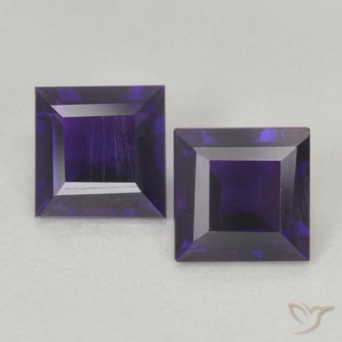 0.86ctw Naturel Violet foncé Améthyste, Carré, VS