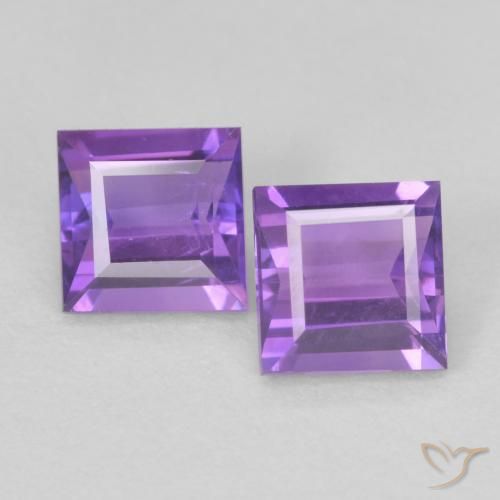 0.85ctw Naturel Violet intense Améthyste, Carré, VS