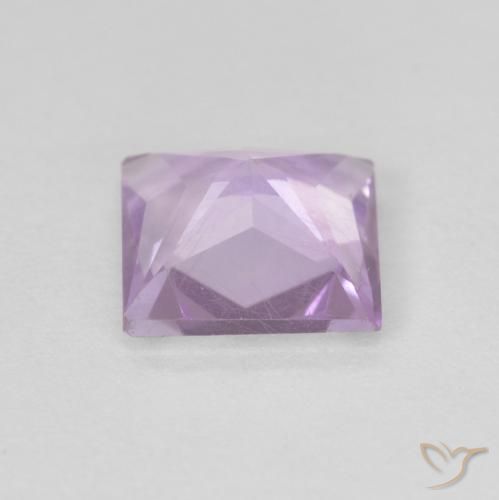 Améthyste Violet rosâtre léger naturelle Carré, 1.35 ct, VS