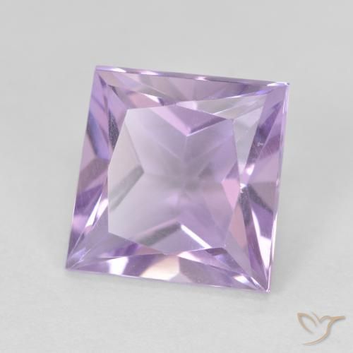 Améthyste Violet clair naturelle Carré, 3.09 ct, VVS