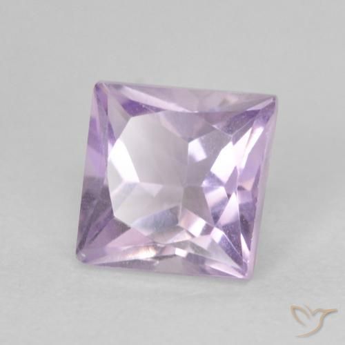 Améthyste Violet clair naturelle Carré, 1.11 ct, VVS-VS