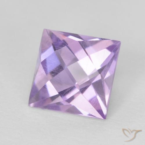 Améthyste Violet Rosâtre naturelle Carré, 1.25 ct, VVS-VS