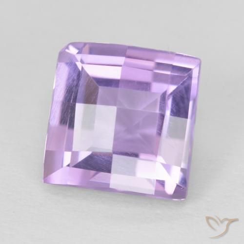 Améthyste Violet Rosâtre naturelle Carré, 1.44 ct, VVS-VS