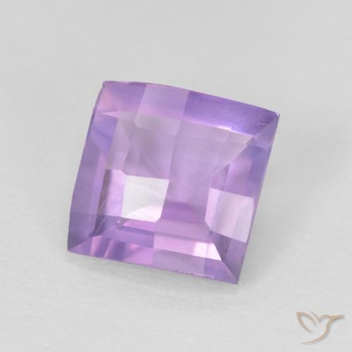 Améthyste Violet Rosâtre naturelle Carré, 1.23 ct, VVS-VS